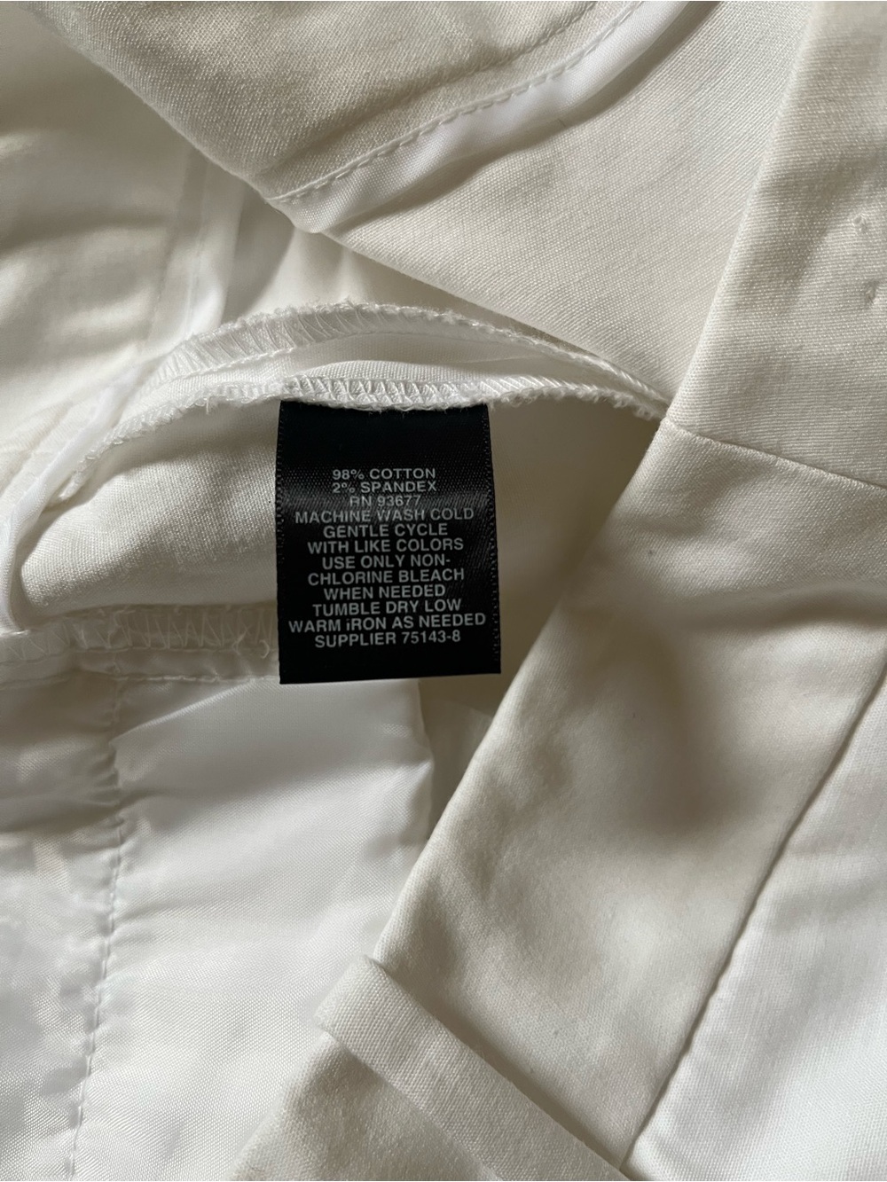 Liz Claiborne women’s  White Dress Pants - Tailored Flat Front - Picture 7 of 7